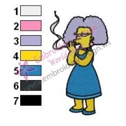 Selma Bouvier Simpsons Embroidery Design